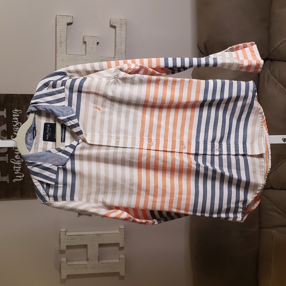 Nautica Multicolor Striped Shirt Girls M (10/12) - Picture 1 of 6
